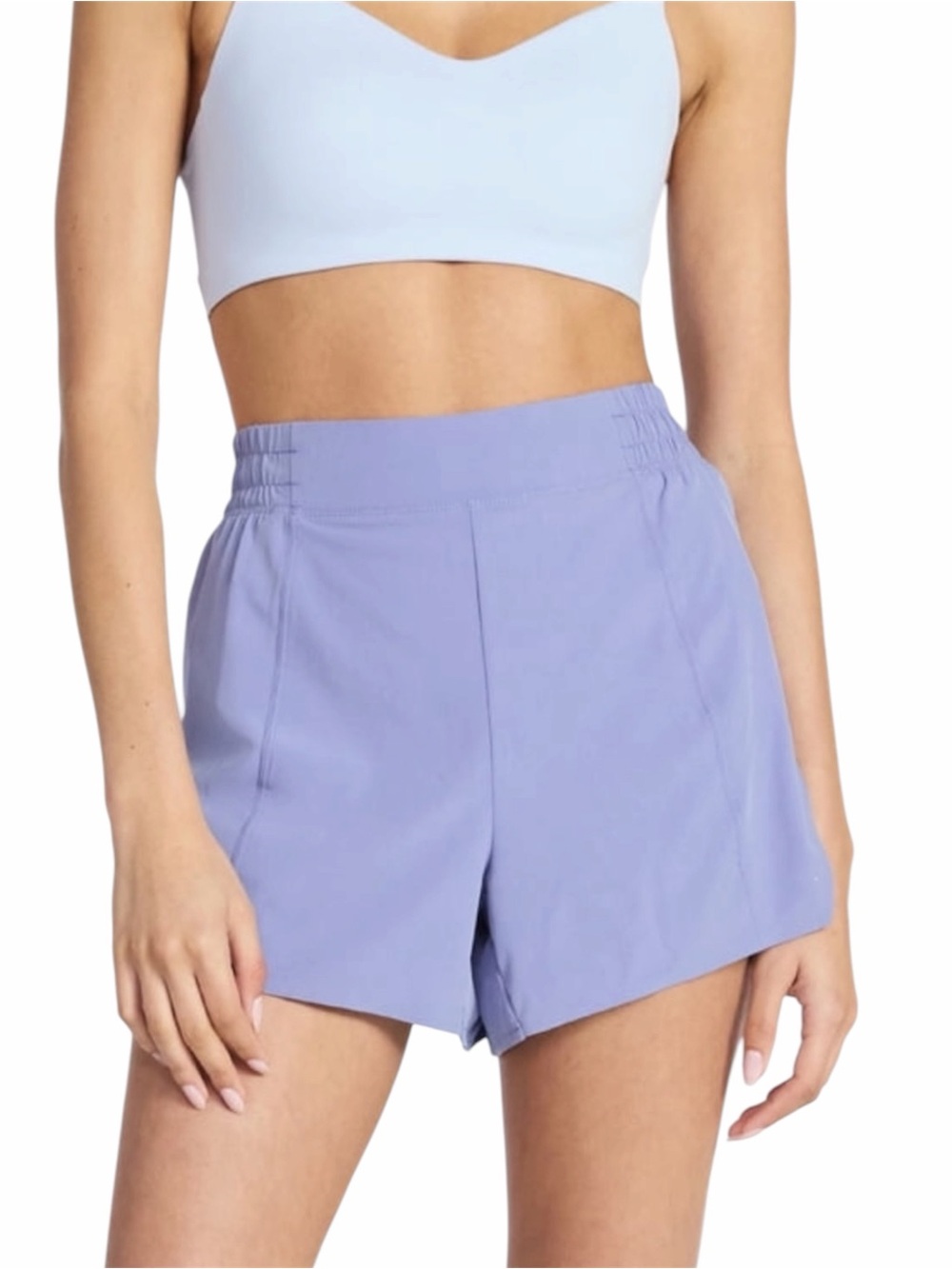 AVIA Seamed Running Shorts with Flat Front Waistband in Misty Lavender NWOT